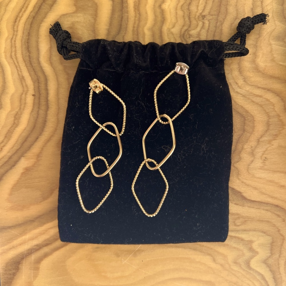 Gold color drop earrings